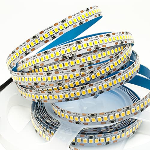 Planetitaly Striscia 1190 LED Alta luminosita SMD 2835 strip12v 5 metri Dimmerabile 90W Luce Bianco Naturale Nastro Luminoso per Decorazioni Interne