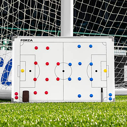 FORZA Tableaux Tactiques de Football | Tableau Blanc pour Entraînements (Feutres Effaçables à Sec Inclus) | Plaquette pour Coachs | Double Face | Plusieurs Tailles