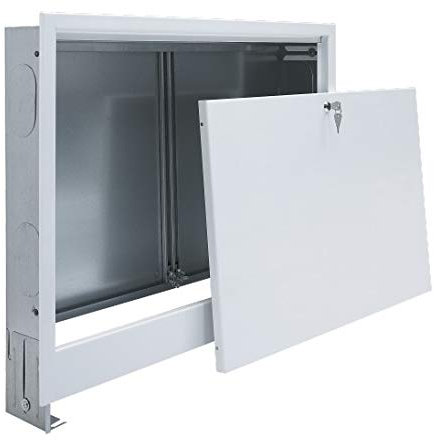 Unterputz Verteilerschrank Verteilerkasten für Fußbodenheizung 4 bis 14 Heizkreise (10 Heizkreise, Weiß)