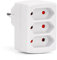 Aigostar - Adapter mit 3 Mehrfachsteckdosen, Eurostecker, weiß