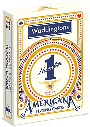 Waddingtons Number 1 Americana Playing Card Game, classic deck of cards associated with the Stars and Stripes, play poker, rummy, solitaire or snap, gift and toy for boys girls and adults aged 4 plus