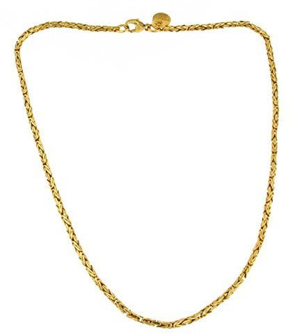 Byzantiner Königskette rund geschliffen 18kt Doublé 2,5mm Länge 70cm, Halskette Herren-Kette Goldkette Damen Geschenk Schmuck ab Fabrik Tendenze-Italy