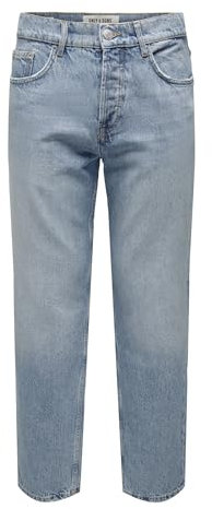 ONLY & SONS Herren Jeans ONSEDGE Loose 6986 - Relaxed Fit - Blau - Light Blue, Größe:34W / 34L, Farbvariante:Light Blue Denim 22026986