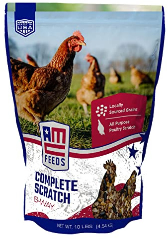 AMERICAN CLASSIC AMC Complete Chicken Scratch - Premium Blend of Grains for Chickens, Ducks, Turkeys, Geese & Gamebirds - Healthy & Nutritious Flock Feed - 10 Pound Bag