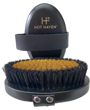 HOT HAVEN Cepillo corporal de cobre iónico para mejorar el cepillado en seco, cepillo corporal exfoliante para piel radiante, cepillo de piel seca para celulitis, drenaje linfático, mejora la