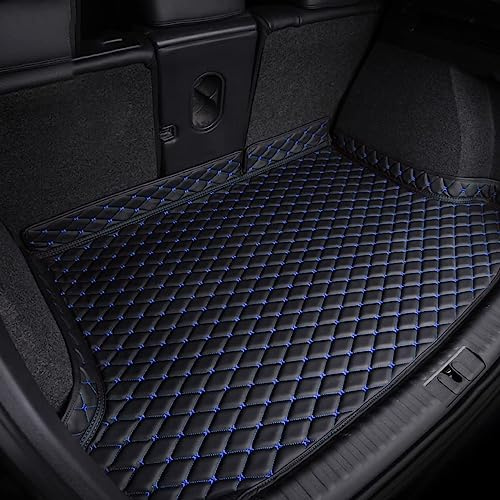 HIPATU Auto Tappetino per Bagagliaio per Jeep Compass 2022 2023 2024, Antiscivolo Impermeabile Protezione Auto Vasca Baule Tappeto Accessori,F-Black-Blue-Plus