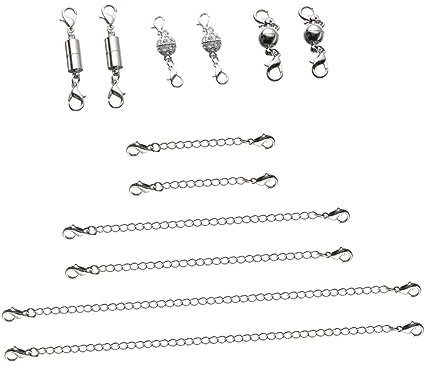 SEWOART Jewelry Chain Extension Fastener DIY Necklace Making Supplies 12pcs Buckle Chain for Home Store