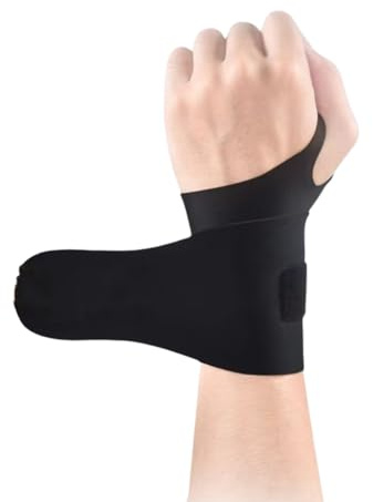 Yominerr Protector de muñeca ajustable negro para hombres y mujeres para esguinces de muñeca, férulas de muñeca y de tendón