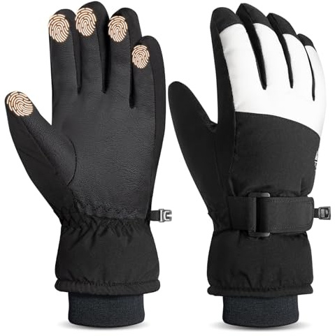 RIGWARL Kids Ski Gloves Waterproof, Warm Kids Snow Gloves for Boys Girls Cold Weather, Windproof Youth Winter Glove for Snowboarding Sledding Ice Skating Alaska Cruise Snowball Fight