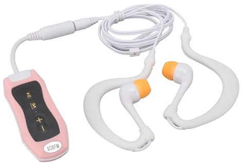 Vattentät MP3-Spelare för Simning och Dykning - Uppladdningsbar USB2.0 Musikspelare med IPX8 Hörlurar för Löpning