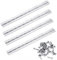 Klavierband Edelstahl, 4 Stück 30cm Klavierscharnier Stangenscharnier mit 48 Stück Schrauben Scharnierband Klavierband Scharnier für Schranktüren Klaviere (300×30×0.6mm)