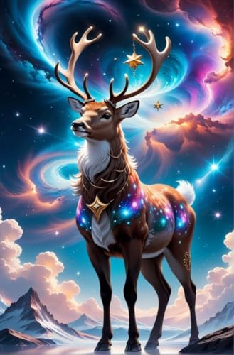 Picmondoo Diamond Painting – 40 x 60 cm – Reindeer in Evening Magic
