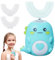 Cepillo de dientes ultrasónico 360º para niños, cepillo de dientes eléctrico con 2 cabezales de cepillo de silicona en forma de U, cepillo de dientes automático con luz LED y aspecto de dinosaurio