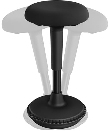 WOLTU Ergonomischer Stehhocker, 360° neigbarer Bürohocker, Schreibtischstuhl mit Breiter Anti-Rutsch Basis, für Büro Homeoffice, höhenverstellbar 55.5-74 cm, Schwarz