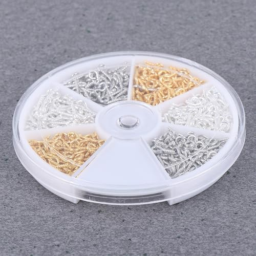 UKCOCO Tornillos de Ojo de Oveja Mezclados Autoperforantes de Hierro Chapado con Anillo para Manualidades Bricolaje y Decoración Hogar