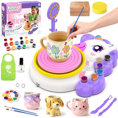 Torno Ceramica Juguete para Niño de 4 5 6 7 8 9 10 Años, Manualidades Niña