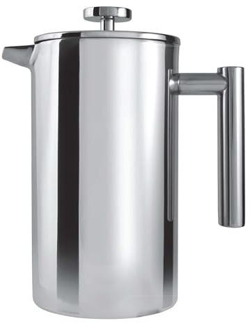AmazonUkkitchen Café Ole 1dubbelväggig rak kaffemaskin kaffebryggare, krom, 16 x 18 x 27 cm 8 Cup, 1 L