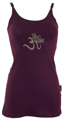 GURU SHOP Yoga Top av ekologisk bomull OM, damer, Plommon, 36