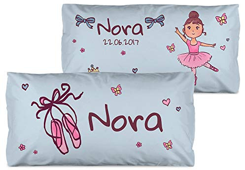 LolaPix Almohada Guardería Niña Personalizada con Nombre. Regalos Infantiles. Relleno Incluido. Varios Diseños a Elegir. Distintos tamaños a Elegir. Bailarina Rosa