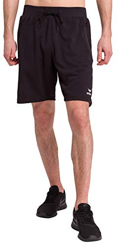 Erima Herren Squad Kurze Trainingsshort (1152001), schwarz/Silver Grey, M