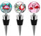 Ohok Flaschenverschluss Weinverschluss mit Glas, 3 Stück Weinflasche Stopper Wiederverwendbare Edelstahl Weinstopfen für Geschenke, Bar, Urlaubsparty, Hochzeit (Flamingo)