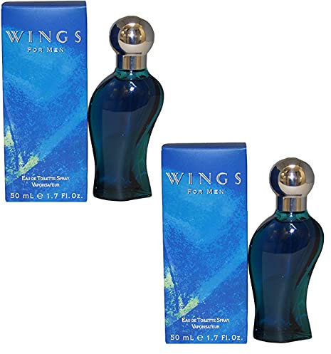 GIORGIO BEVERLY HILLS Wings for Men Eau de Toilette Mens Gents Fragrance Aftershave Cologne 50 ml 2 Pack