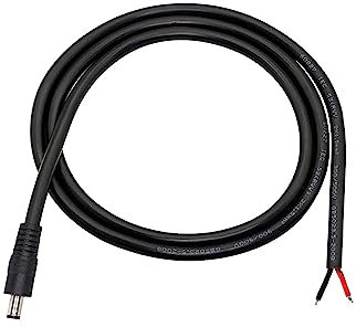 SHANFEILU DC Power Pigtails Cable DC 5.5mm x 2.5mm Male Plug to Bare Wire Open End Power Supply Repair Cord 16 AWG Barrel Connector Pigtail for Security Camera LED DVR 3FT/1m Black