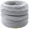 JFAN Schal kreuzgestrickter weich gefütterter doppellagiger warmer winddichter Winterschal(hellgrau,Einheitsgröße)