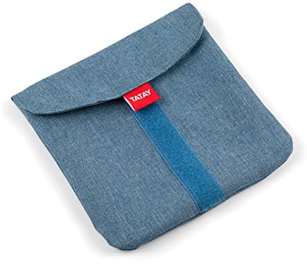TATAY Sandwich Beutel - Urban Food Textile Pocket | Verstellbarer Brotbeutel Klettverschluss | PEVA-Innenfutter Wasserdicht | BPA-frei | 18x0,3x18 cm, Denim Blau