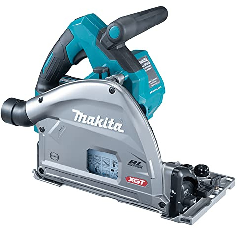 Makita SP001GD202 40V Max Li-ion XGT Brushless 165mm Plunge Saw Complete with 2 x 2.5 Ah Batteries and Charger Supplied in a Tool Bag