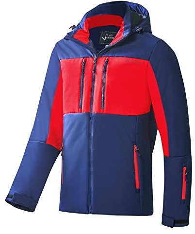Black Crevice Herren Skijacke, 10.000mm Wassersäule, atmungsaktiv, rot/blau, 3XL