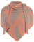 KNIT FACTORY - Leaf Dreieckstuch - Sommerschal - Fein Gestrickter Damen Schal - Umschlagtücher für den Frühling und Sommer - Blattmuster - Kieselgrau/Apricot - 200x70 cm