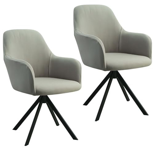 IGTOPS Juego de 2 o 4 fundas elásticas para silla de oficina y ordenador, giratoria universal, extraíble, lavable, para hogar, salón, comedor, hotel (2, gris)