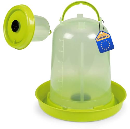 Agrarzone Hühnertränke mit Einfüllhilfe 8 Liter grün - Premium Geflügeltränke ideal für Hühner, Küken & Wachteln - Tränke Hühner Wasserspender