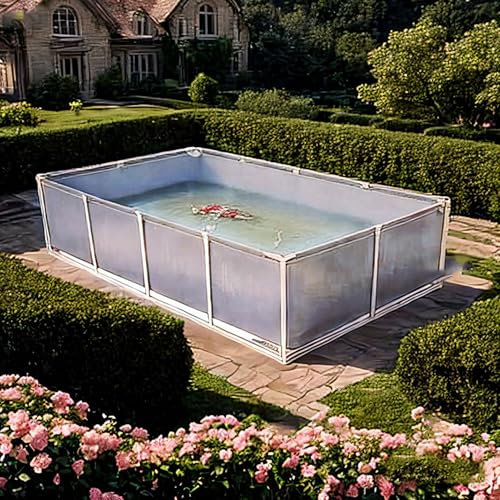 Moubhjd Piscina Elevada para Acuario, estanques de Lona de PVC con válvula de Drenaje, Estanque de Peces para Plantas hidropónicas de Almacenamiento de Agua, Piscina de Estructura Grande, piscin