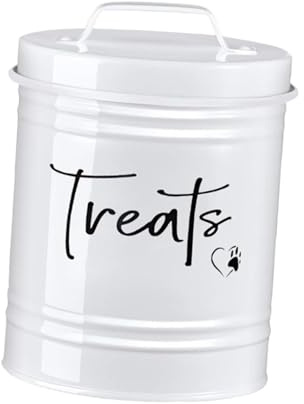 Fenteer Contenedor hermético para almacenar Comida y golosinas para Perros, Ideal para Entrenamiento, Blanco