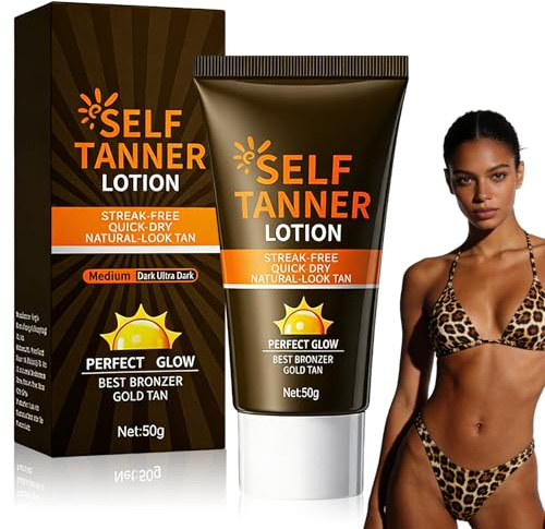 Crème Autobronzante 50g, Autobronzant Visage et Corps,Hâle Progressif Naturel,Hydratation Longue Durée,Teint Uniforme et Lumineux, Soin Peaux Sensibles,Auto Bronzant Femme