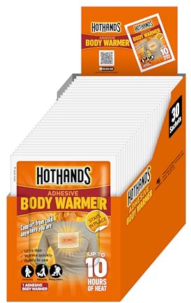 HotHands Adhesive Body Warmers - 30 packs - Air activated - Ready to use, Orange