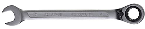 SW-Stahl 03520L-13 Gabelringratschenschlüssel 13 mm mit Umschalthebel für Rechts- und Linkslauf I 72 Zähne I Maulschlüssel mit Ringratsche I Ringratschenmaulschlüssel SW 13
