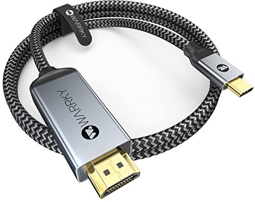 WARRKY USB C auf HDMI Kabel, |4K 60Hz 2K 144Hz| Thunderbolt 3/4 auf HDMI Konverter, [HDR, HDMI 2.0] Kompatibel mit iPhone 16 Serie, MacBook Pro/Air, iPad Mini 6/Pro/Air, Galaxy S8 zu S24, usw - 3M