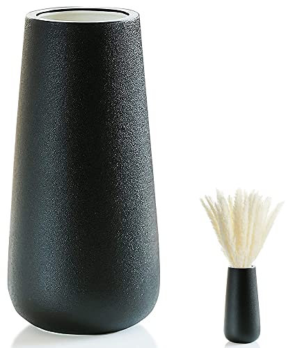 Wenrou Vase Noir en Céramique, Céramique Moderne, Decoratif Design, Haut, à Fleurs DéCoratif, pour Le Salon, Cuisine, Table, Moderne Decoration La Maison, comme Cadeau