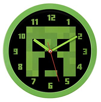 Minecraft Green and Black Wall Clock MIN3018