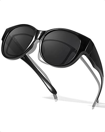 LVIOE Sonnenbrille für brillenträger Damen Runde Fit-over Überbrille mit UV-Schutz