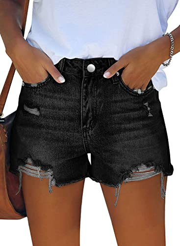 KISSMODA Womens High Waisted Jean Shorts Distressed Ripped Summer Denim Shorts Fashion Hot Shorts