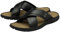 DUNLOP Mens Leather Sandals Open Toe Straps - Black - UK 10