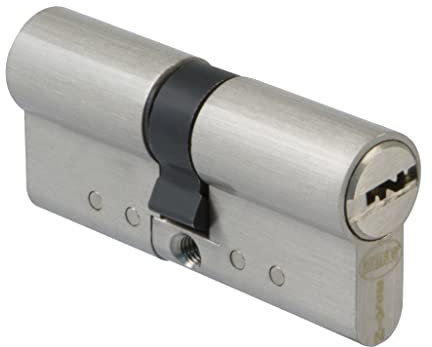 Amig - Cilindro di Alta Sicurezza Modello 20.010 | Ottone Cromato Opaco | Doppia Frizione e Protezione Antitrapano | Carta di Proprietà e 5 Chiavi di Sicurezza | 62 (31-31) mm | Carpenteria Metallica