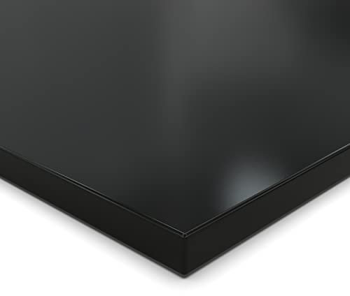 Pannello truciolato da 28 mm, nero, rivestito in resina melaminica, lunghezza fino a 200 cm, pannelli decorativi con pattumiera a scelta: 100 x 90 cm (bordo in ABS completo)