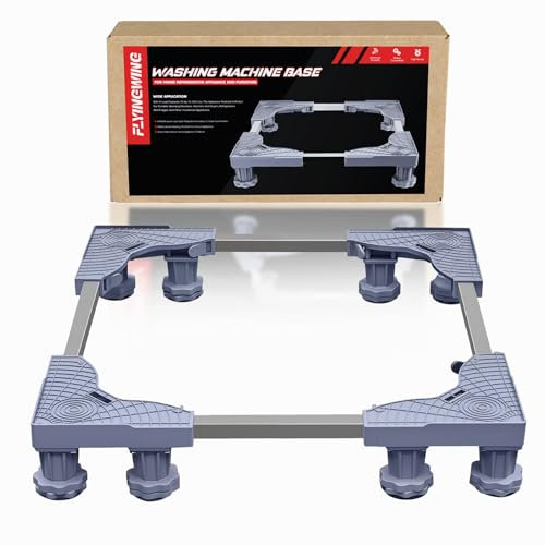 FLYINGWING Base ajustable para lavadora de frigorífico, 17-24 pulgadas, soporte para lavadora con 8 patas fuertes para frigoríficos y muebles domésticos (8 pies)