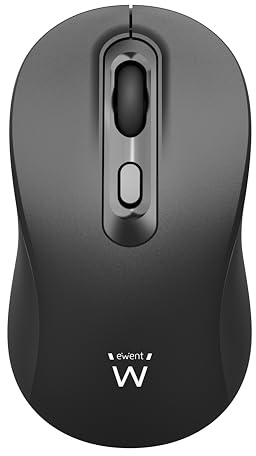 Ewent EW3218 - Mouse Wireless Ottico 800/1200/1600 DPI, Click Silenzioso, Ricevitore Nano USB-A, Interruttore On/Off, Nero