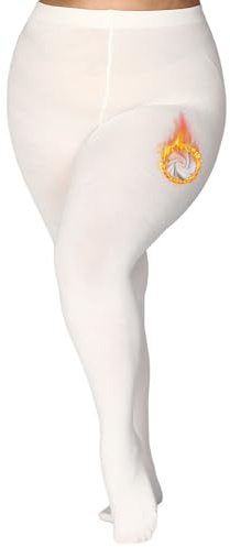 VivaCurve Fleece Lined Tights for Women, Plus Size Opaque Pantyhose | Thermal, Soft Warm , Control Top, Reinforced Toes,Breathable, Ideal for Winter wear